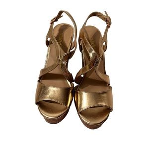 Madden NYC Ellsaa Wedge Rose Gold Shoes NWOT Size 7.5